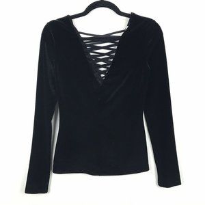 Bailey 44 Velvet Long Sleeve Lace V Neck Blouse S